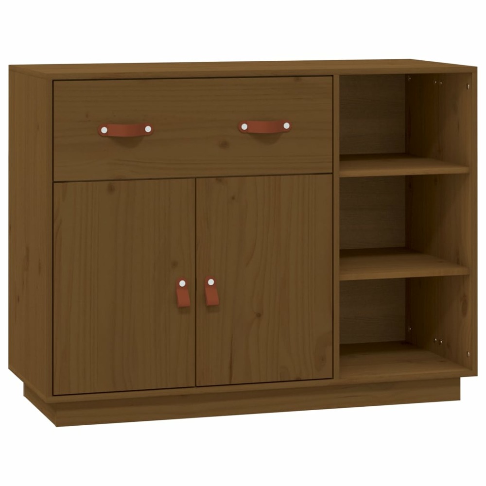 Buffet bahut commode armoire meuble de rangement organisateur cuisine salle de séjour salon 98,5 x 40 x 75 cm bois massif de