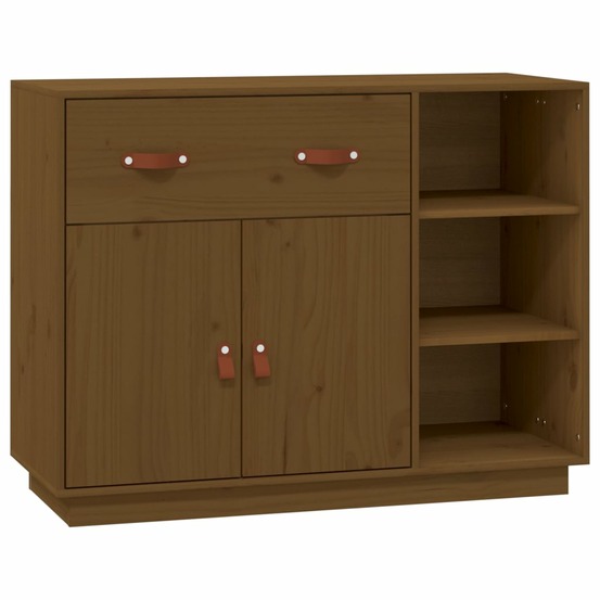 Buffet bahut commode armoire meuble de rangement organisateur cuisine salle de séjour salon 98,5 x 40 x 75 cm bois massif de