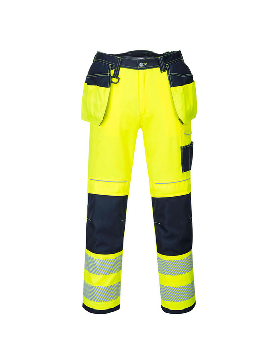 Pantalon hv pw3 poches flottantes couleur : jaune/marine taille 42 - portwest