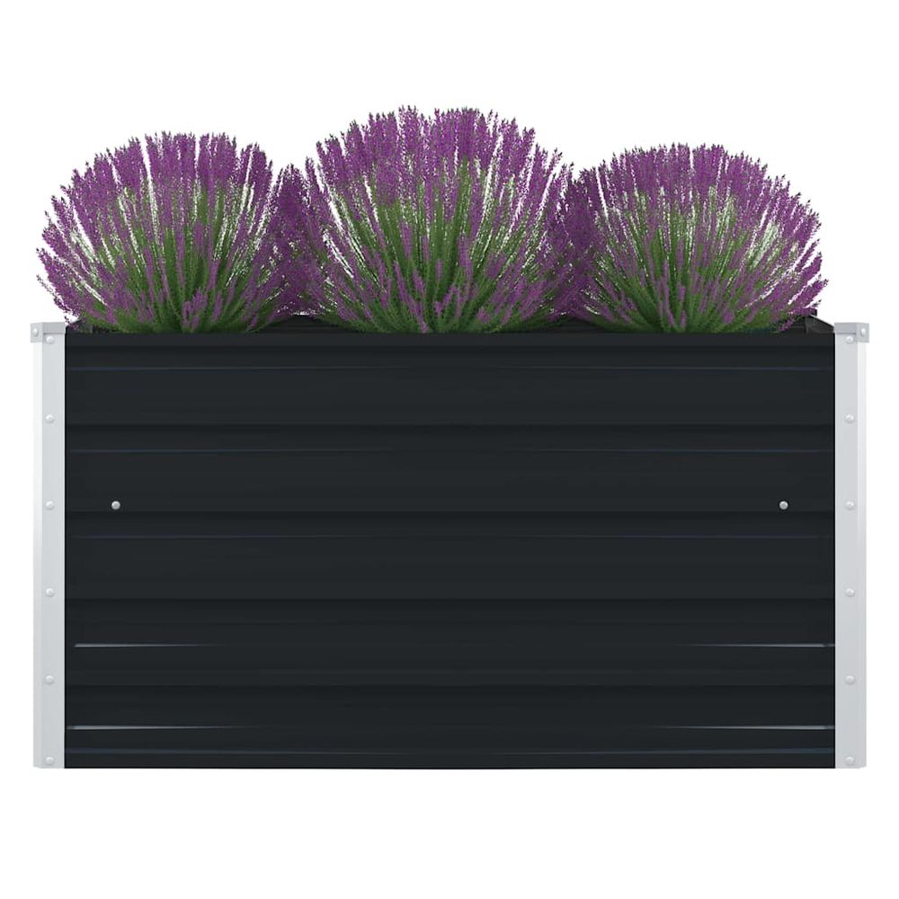 Jardinière 100 x 100 x 45 cm acier galvanisé anthracite