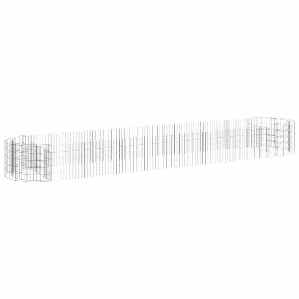 Lit surélevé à gabion fer galvanisé 500x100x50 cm