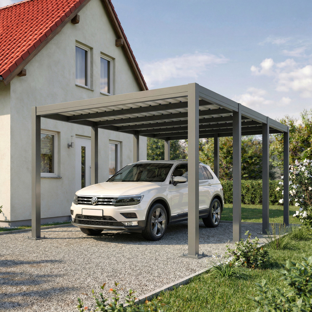 Carport aluminium carlton 324 x 550 cm - 1 voiture - 17,69m2 - gris anthracite