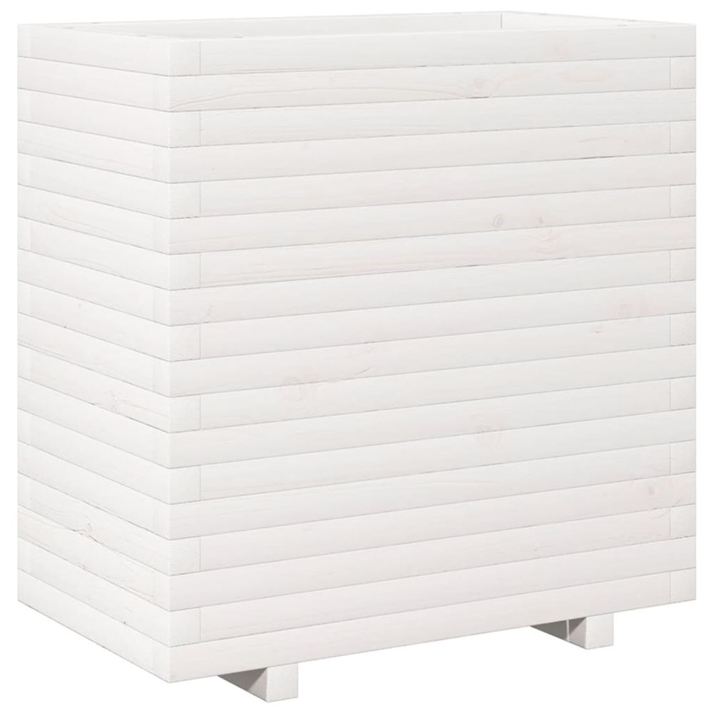 Jardinière d'extérieur blanc 70x40x72,5 cm bois de pin massif
