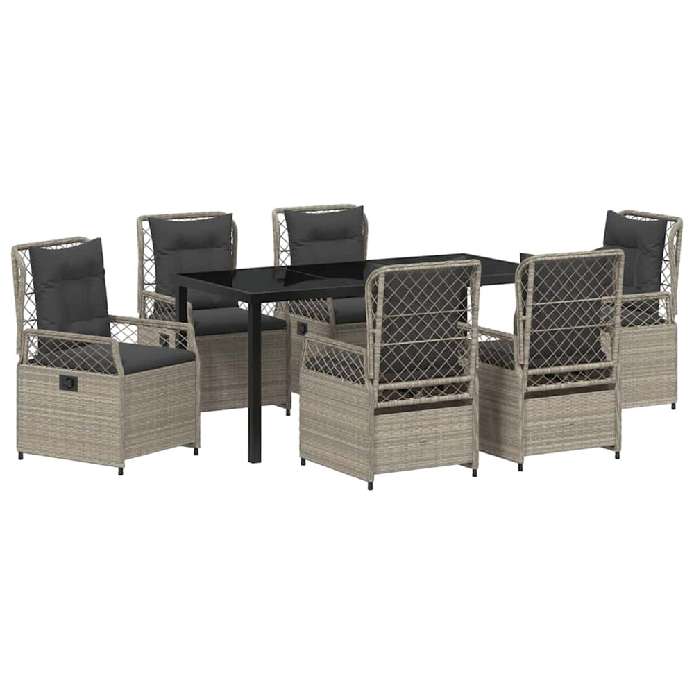 Ensemble de salle à manger pour jardin 7 pcs gris clair