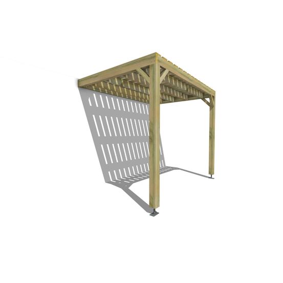 Pergola bois • 3m x 2m • adossée • sens largeur • platelage bois • livraison comprise