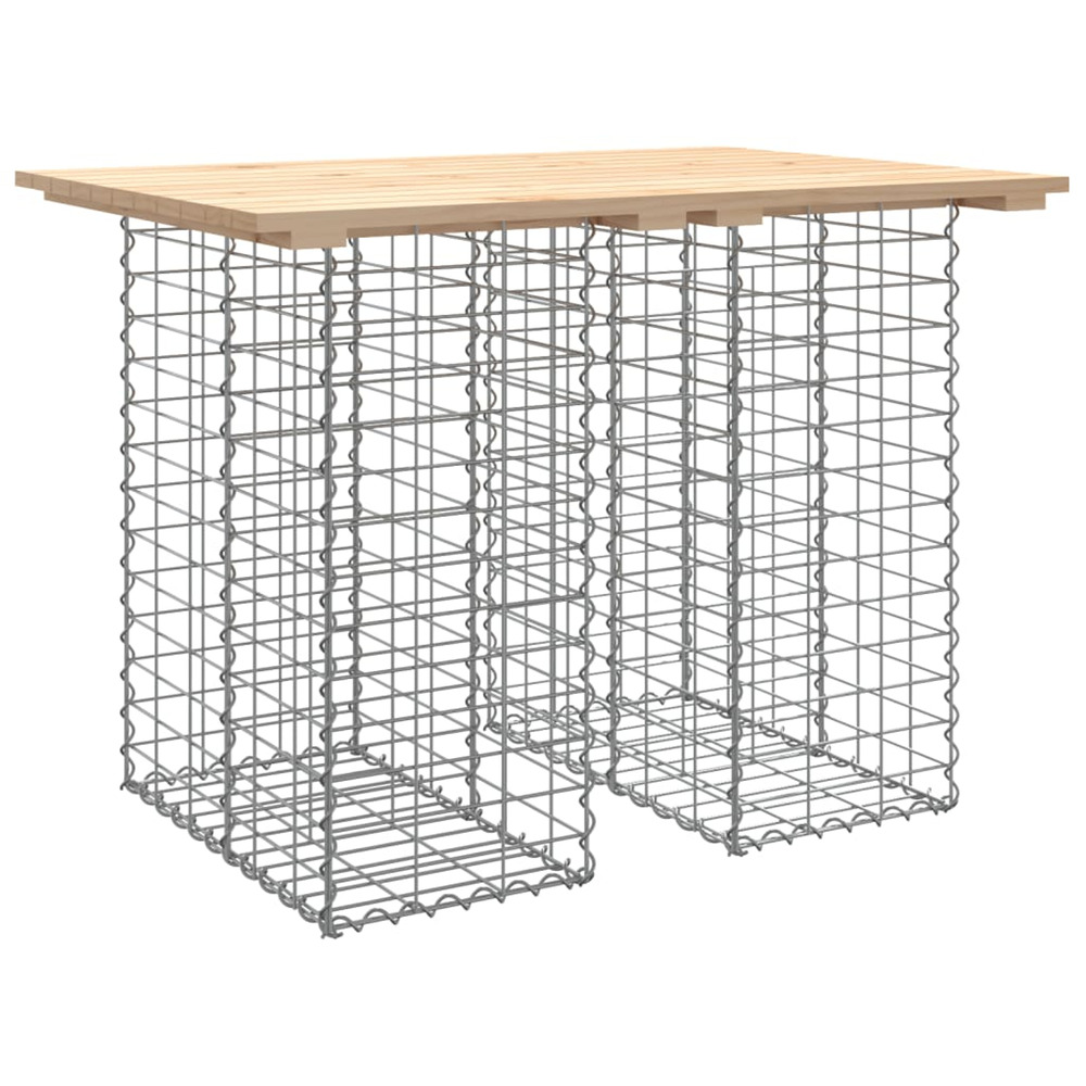 Table de jardin gabion design 100x70x72 cm bois massif pin
