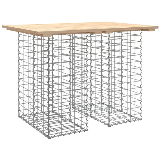 Table de jardin gabion design 100x70x72 cm bois massif pin