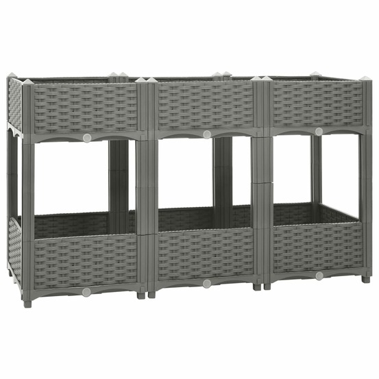 Jardinière bac lit surélevé plantes fleurs terrasse jardin 120 x 40 x 71 cm polypropylène gris