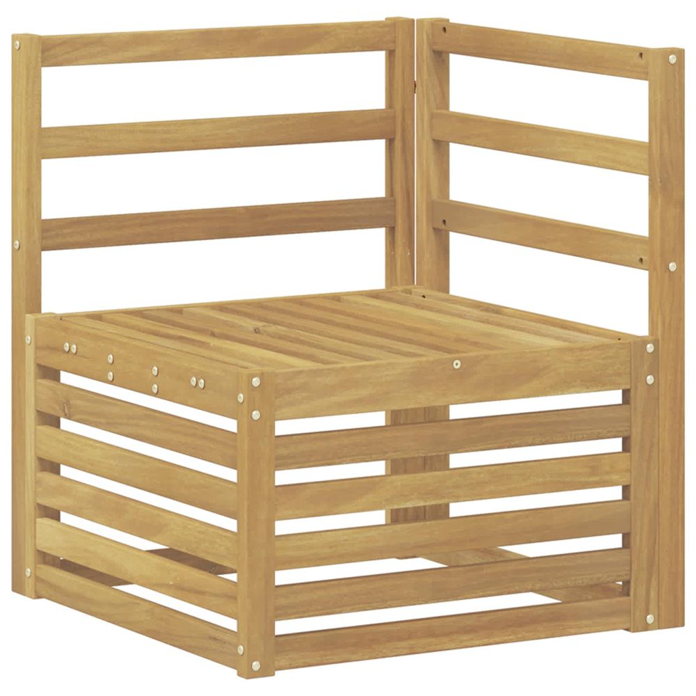 Canapé d'angle extérieur bois d'acacia massif blanc