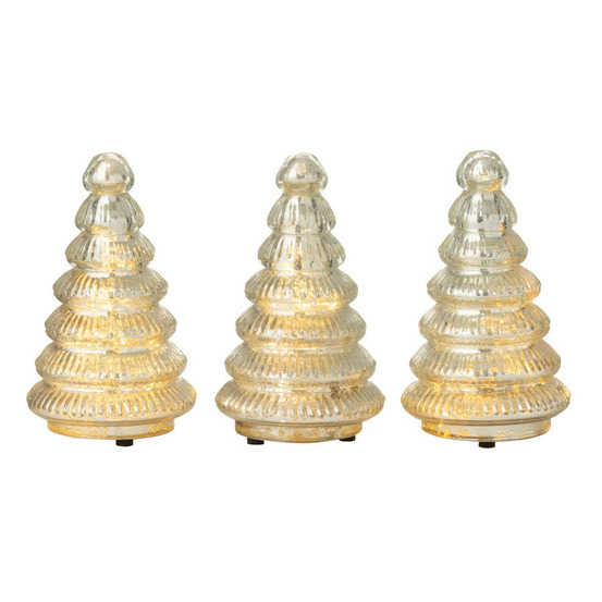 Lot de 3 arbres led en verre