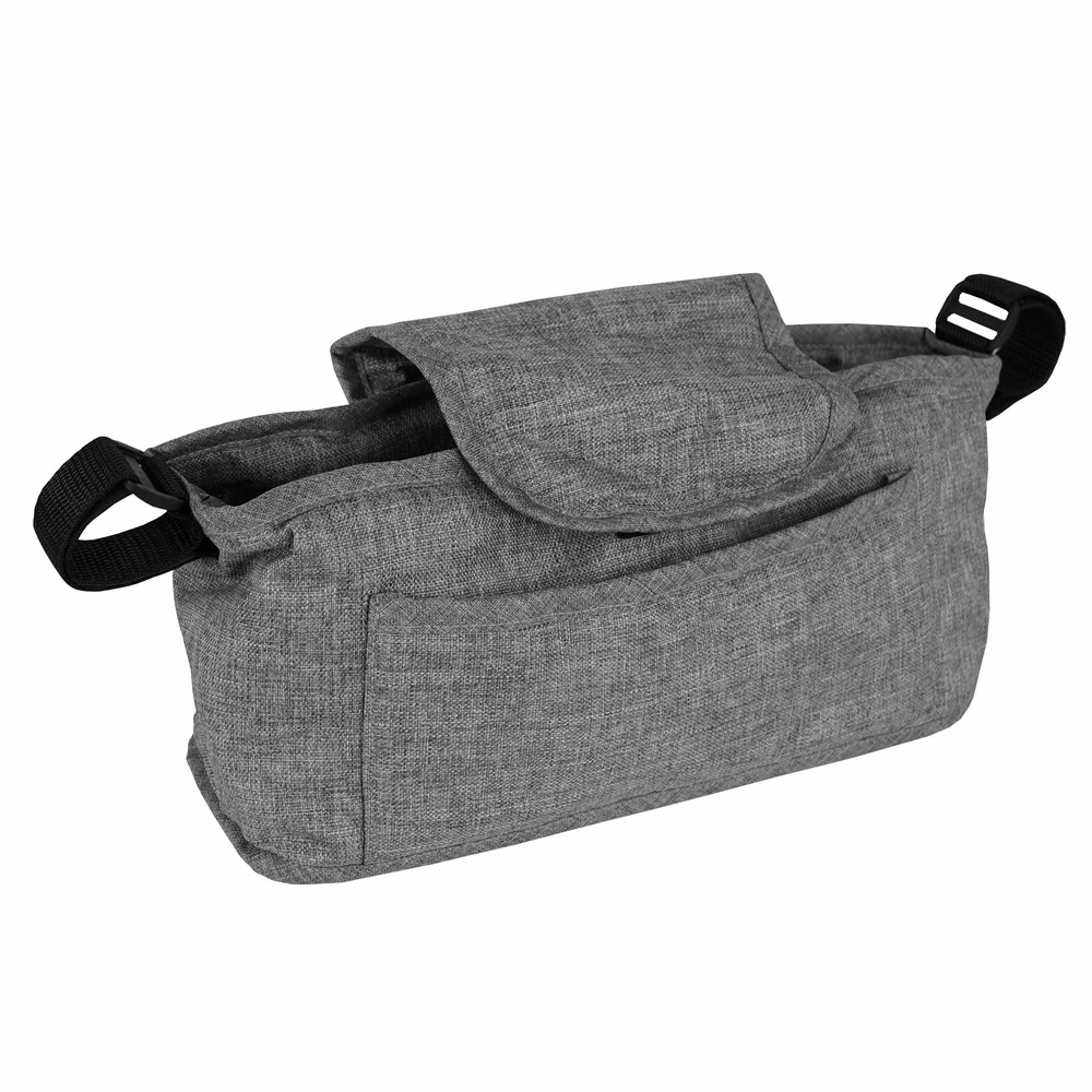 Sac caddy pour poussette pour animaux de compagnie gris tissé
