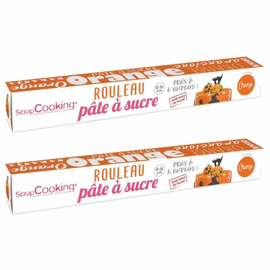 2 pâtes à sucre en rouleau ø 36 cm - orange