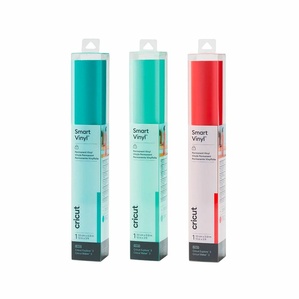 3 vinyles permanents 91 x 33 cm - menthe, rouge, aqua