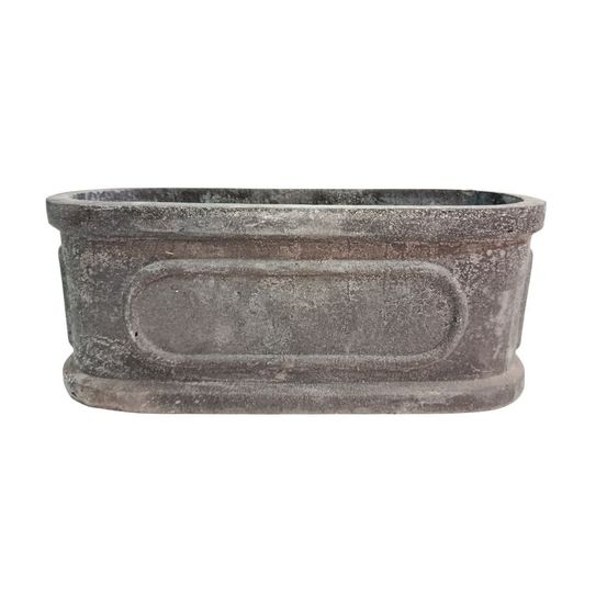 Jardinière en béton fibré gris foncé l.36,5 x l.14,5 x ht.14 cm