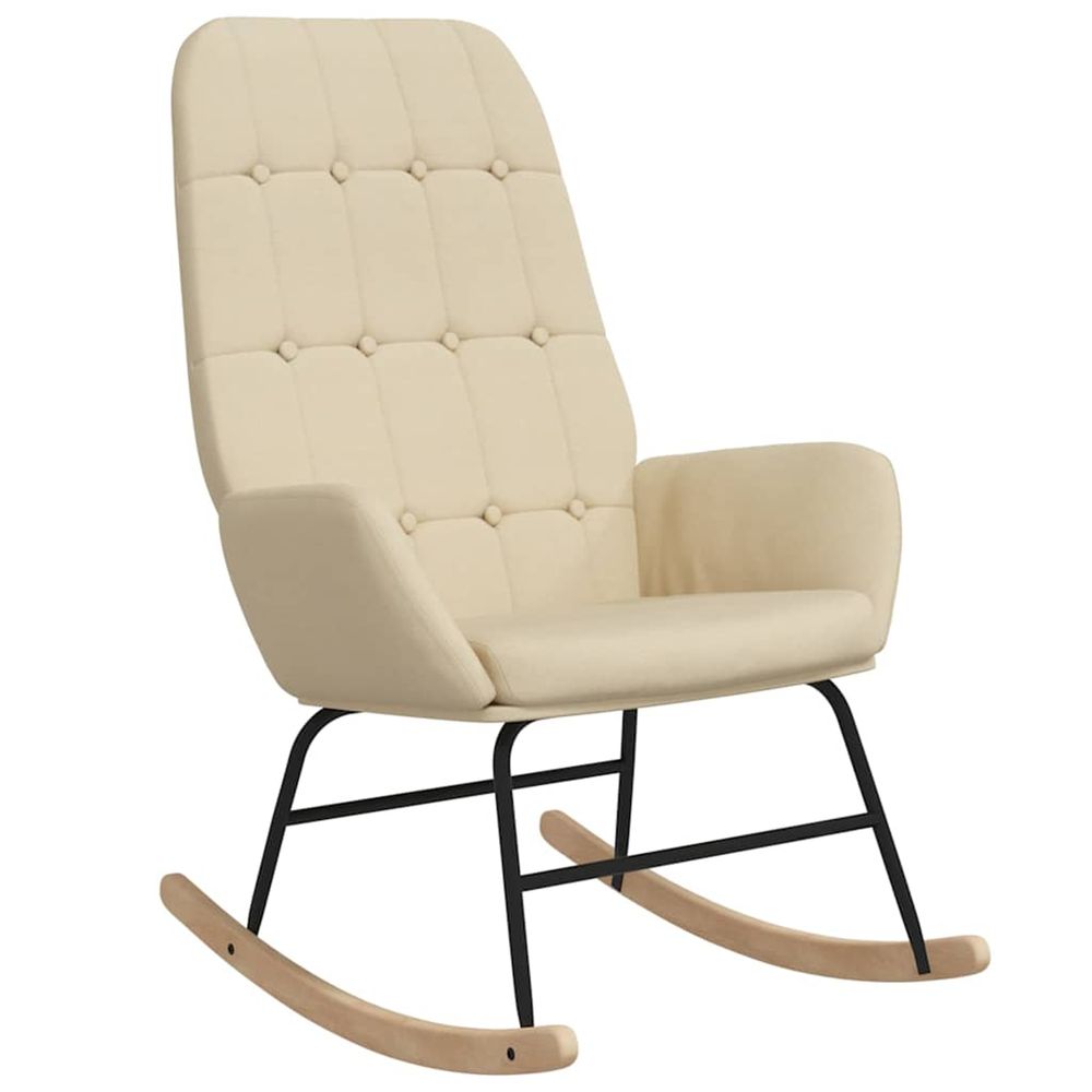 Chaise à bascule crème tissu