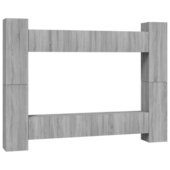 Ensemble de meubles tv 10 pcs sonoma gris bois d'ingénierie
