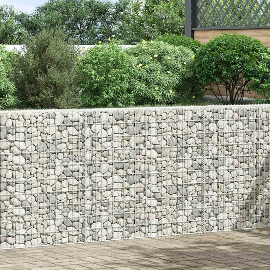 Lit surélevé à gabion en trapèze acier galvanisé 150x20x100 cm
