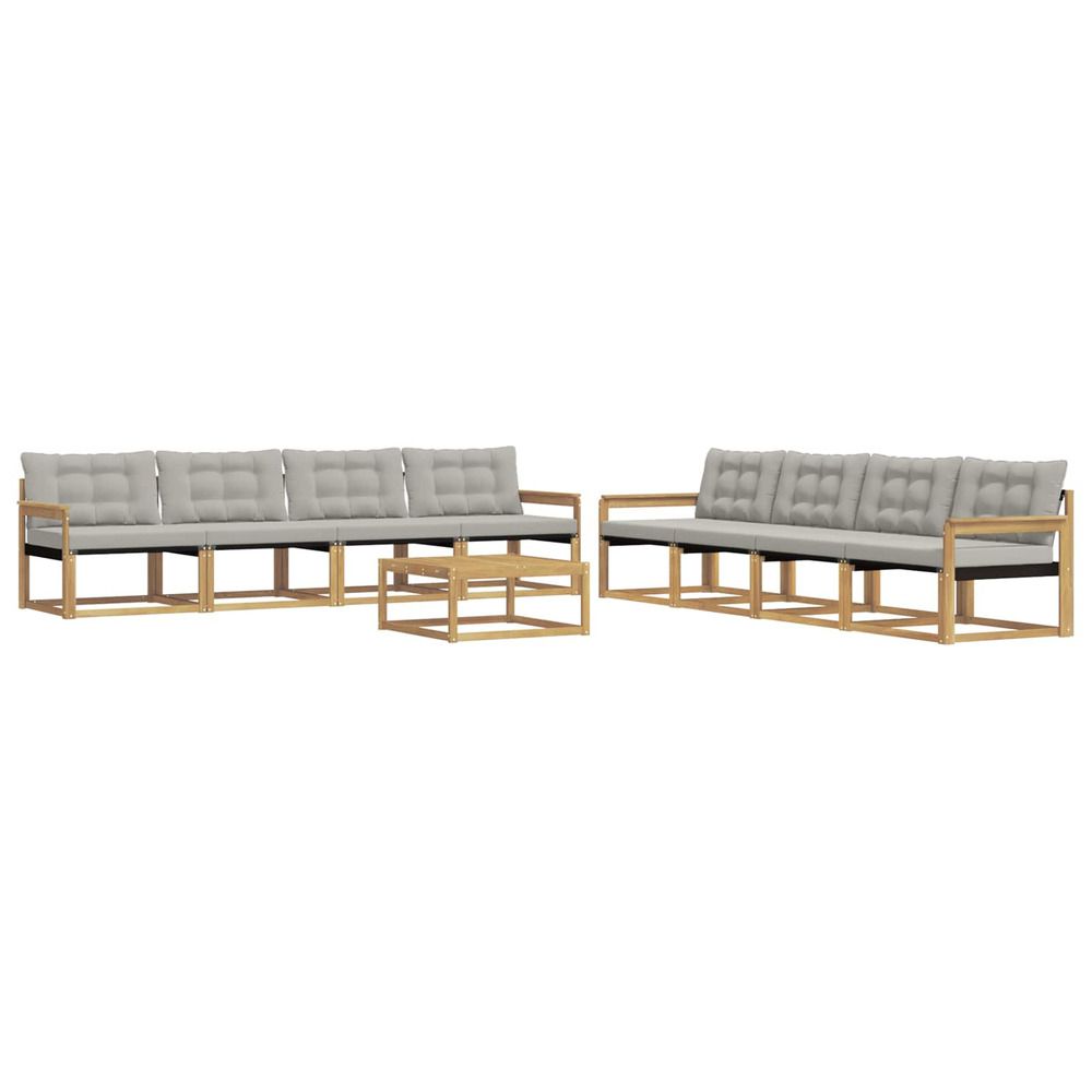 Ensemble de canapés d'extérieur 9 pc blanc et gris clair