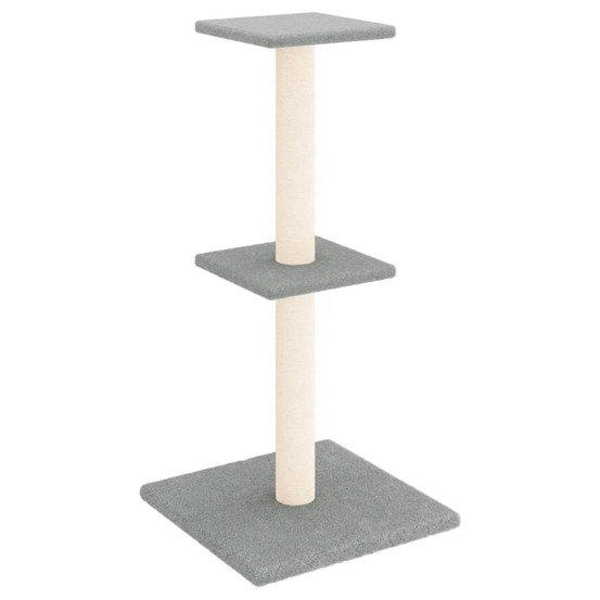 Arbre à chat meuble tour grimper jouet grattage grattoir escalade plateforme avec griffoirs en sisal clair 73 cm gris 02_0022