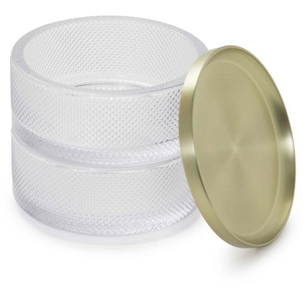 Boîte à bijoux verre couvercle laiton tesora