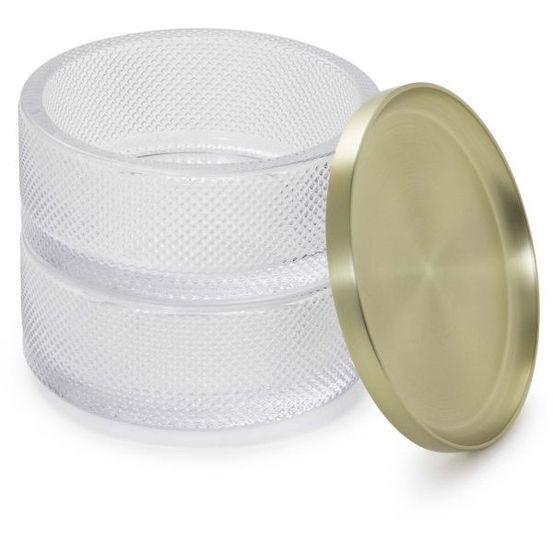 Boîte à bijoux verre couvercle laiton tesora