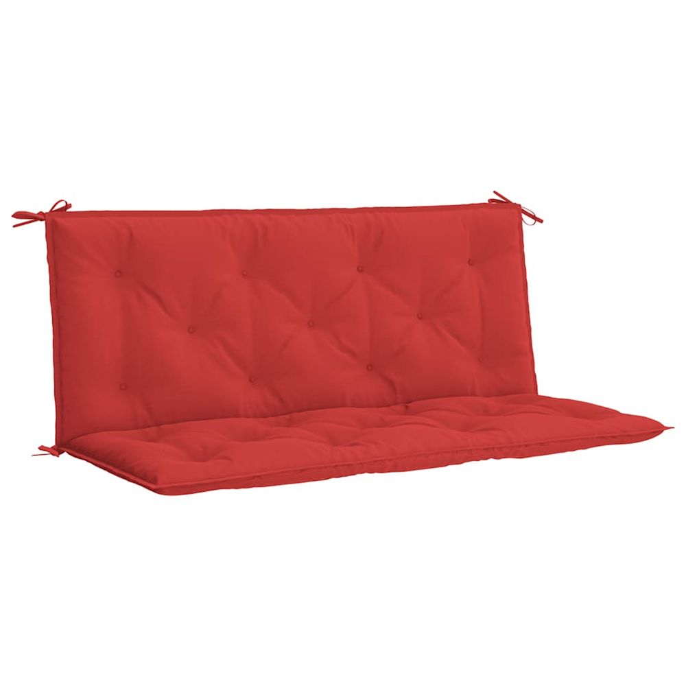 Coussin de banc de jardin rouge 120x(50+50)x7 cm tissu oxford