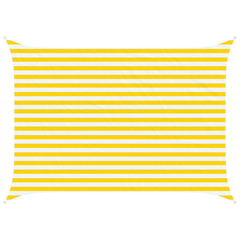 Voile d'ombre jaune et blanc 2,5 x 3,5 m 100 % polyester oxford