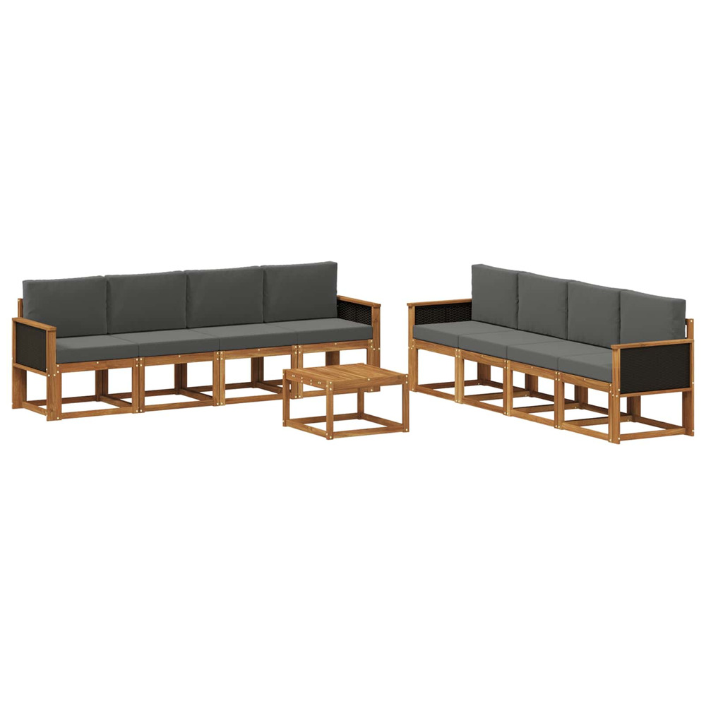 Ensemble de canapés d'extérieur 7 pcs naturel et anthracite