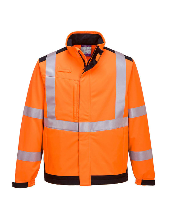 Veste softshell modaflame multi norme arc électrique couleur : orange/marine taille l - portwest