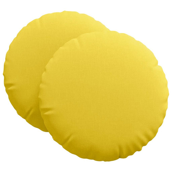 Coussins de siège 2 pcs jaune clair ø80 x 29 cm tissu