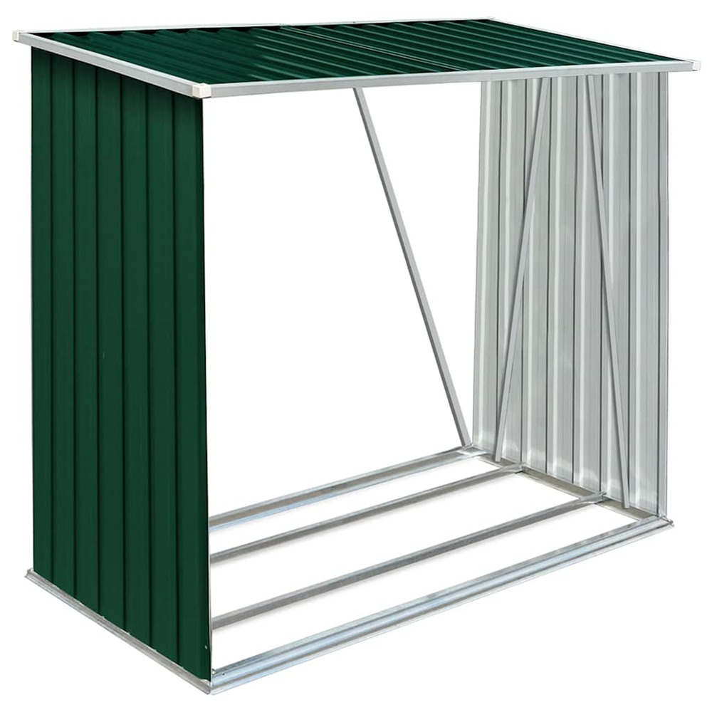 Abri de stockage de bois acier galvanisé 163x83x154 cm vert