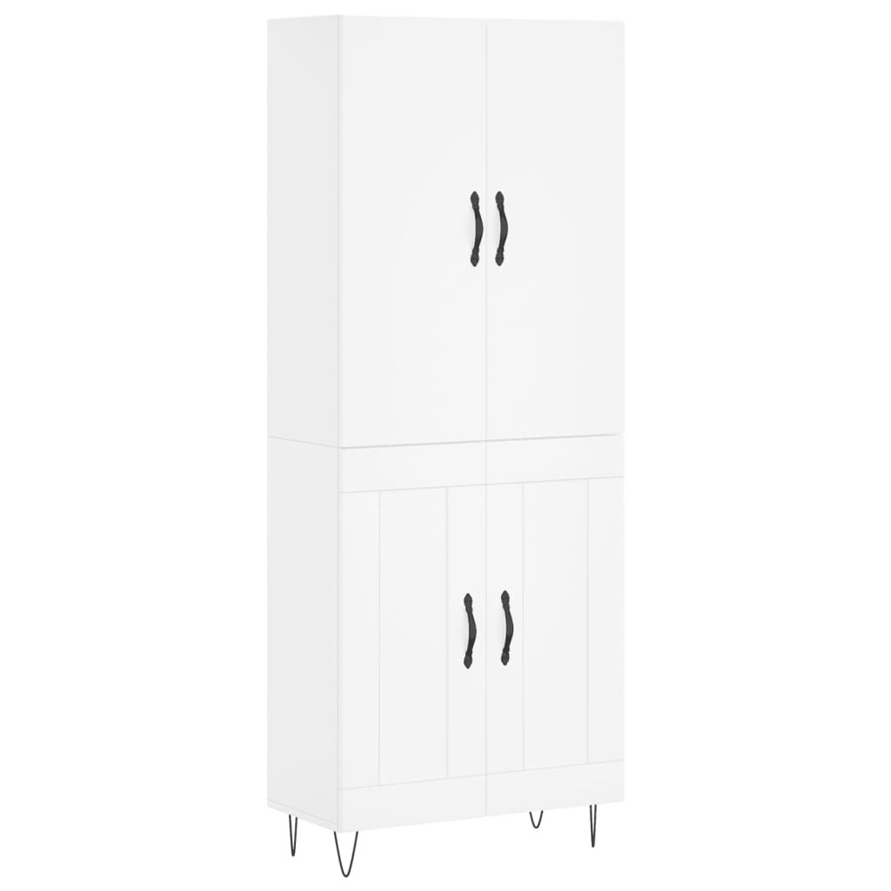 Buffet bahut commode armoire meuble de rangement organisateur cuisine salle de séjour salon haut 69,5 x 34 x 180 cm bois d'in