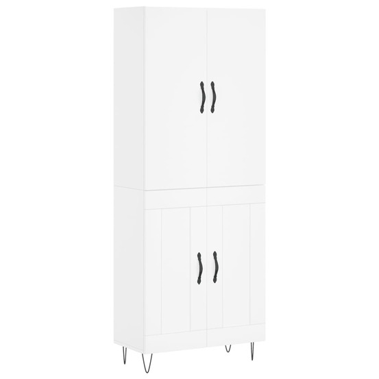 Buffet bahut commode armoire meuble de rangement organisateur cuisine salle de séjour salon haut 69,5 x 34 x 180 cm bois d'in