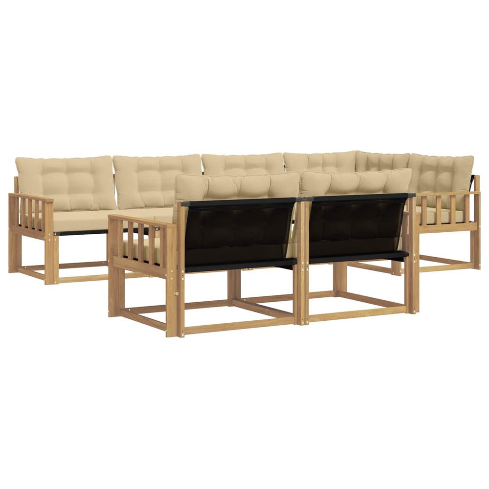 Ensemble de canapés d'extérieur 7 pc blanc et beige