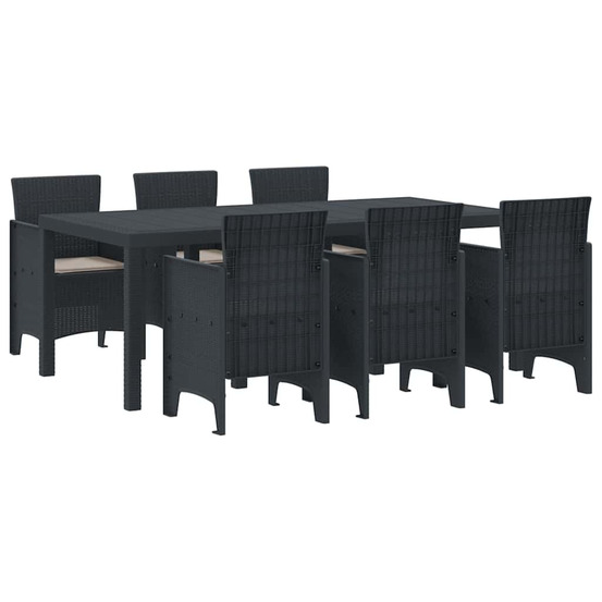 Ensemble de salle à manger pour jardin 7 pcs anthracite