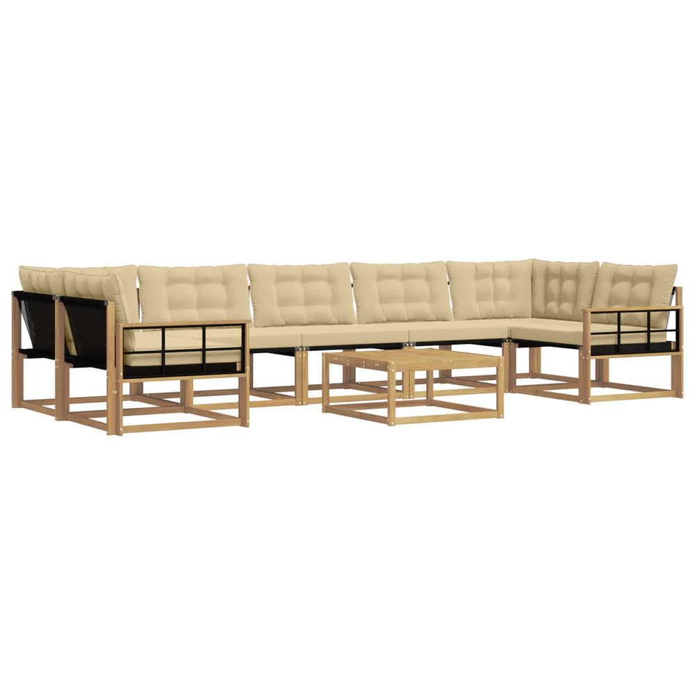 Ensemble de canapés d'extérieur 8 pcs blanc et beige