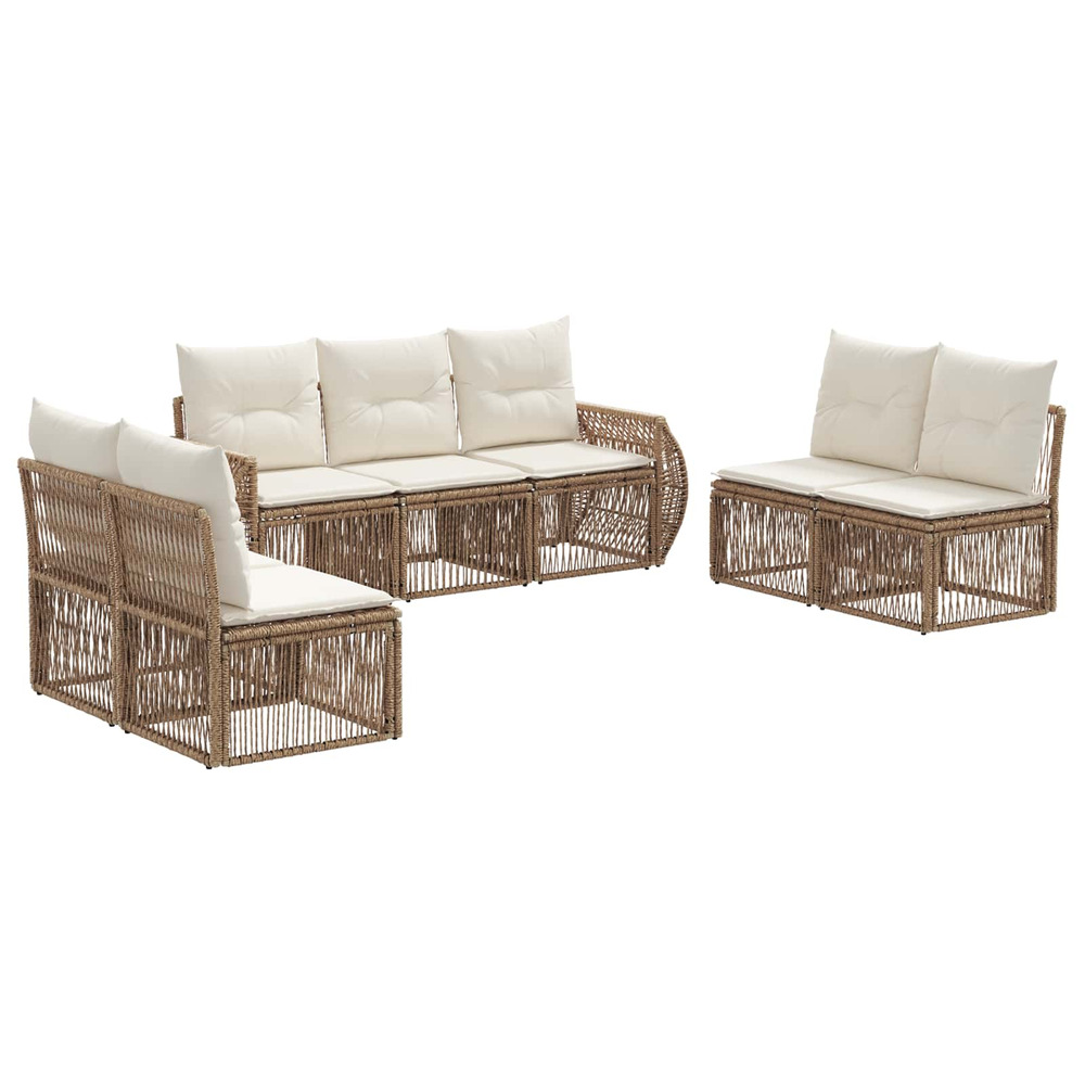Ensemble de canapé de jardin 7 pcs beige et blanc crème