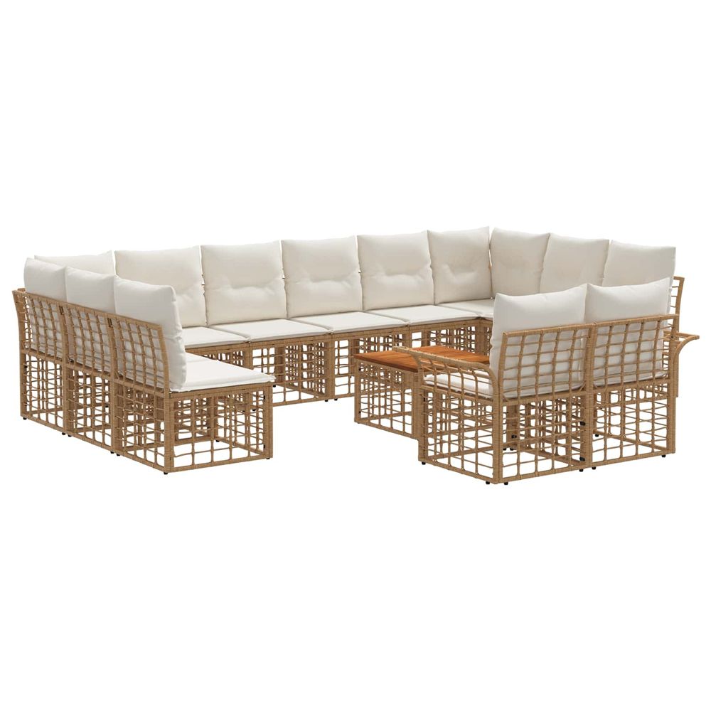 Ensemble de canapés d'extérieur 13 pc blanc naturel et crème