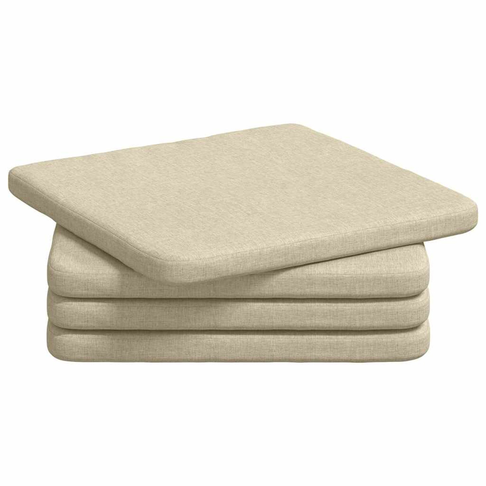 Coussins de siège 4 pcs crème 40 x 40 x 3 cm tissu