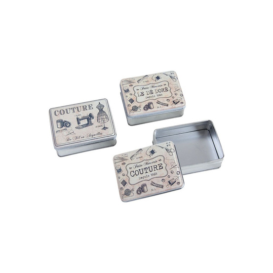 Boite en métal galvanisé couture (lot de 6)