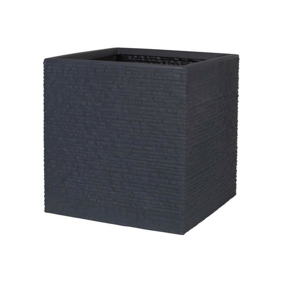 Pot de fleur - strata - l - carré - slate - 38cm sq x 39cm h - couleur graphite