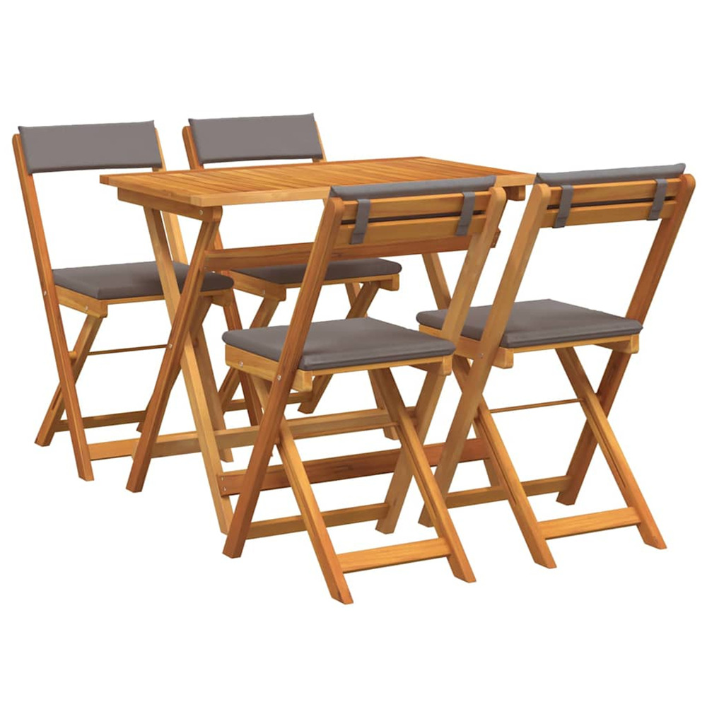 Ensemble bistrot 5 pcs huile naturelle bois d'acacia massif