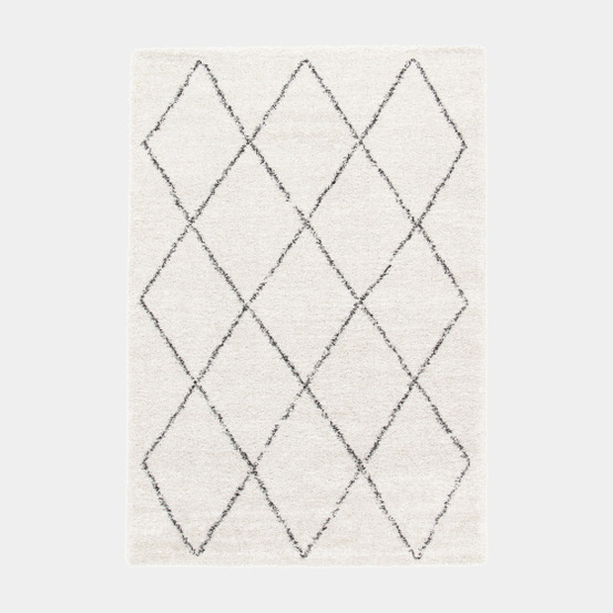 Tapis motif berbère - rituel - noir et écru - 200 x 290 cm