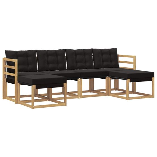 Ensemble de canapés d'extérieur 6 pc blanc et noir