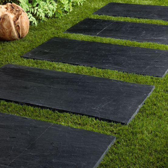 Pas japonais rectangle ardoise noire 100x50x2-3 cm (à l'unité) - ro'ma nature