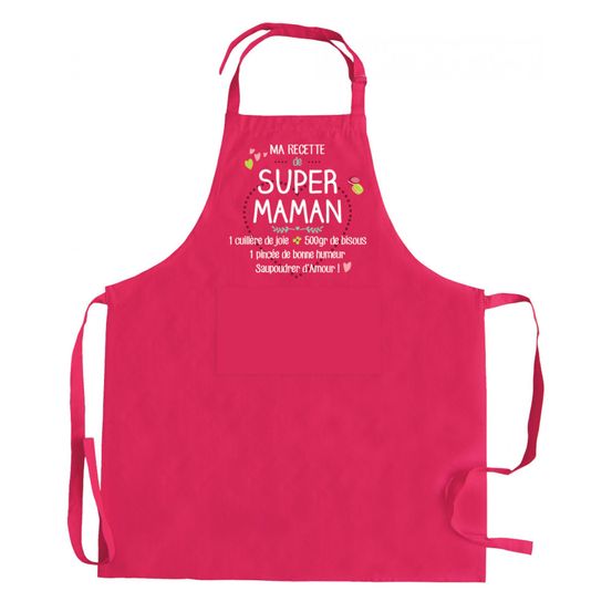 Tablier de cuisine ma recette de super maman recyclé