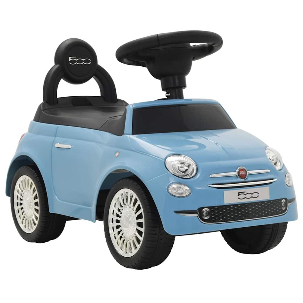 Voiture à chevaucher fiat 500 bleu