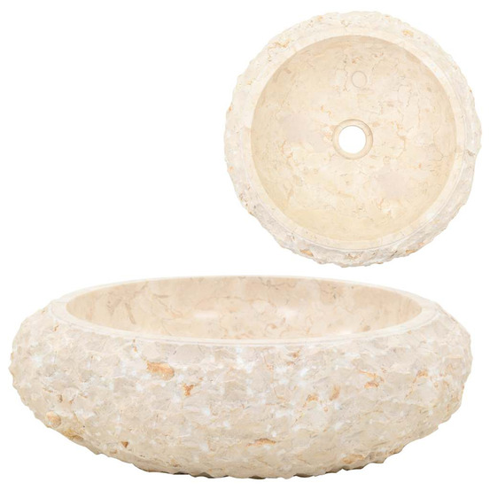 Évier 40 x 12 cm marbre crème