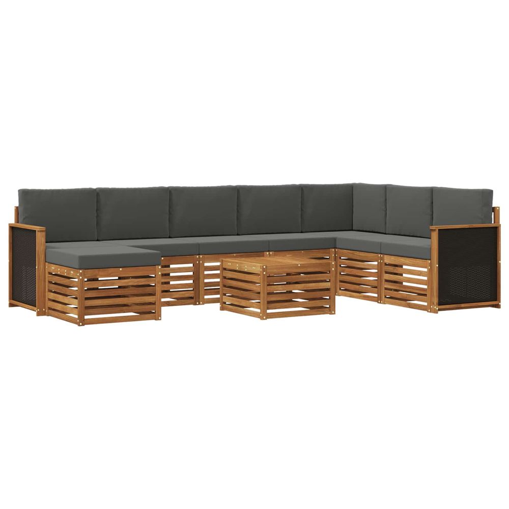 Ensemble de canapés d'extérieur 7 pc naturel et anthracite