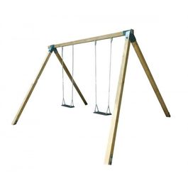 KADI balançoire double en bois avec siège bébé KADI balançoire double en bois avec siège bébé